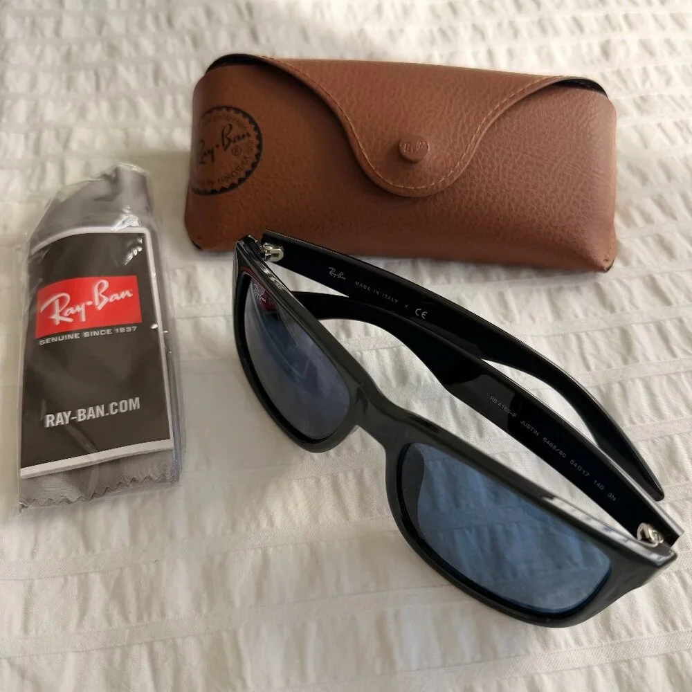 Ray-Ban Justin Classic sunglasses in Green Metallic  NWOT - Picture 3 of 13